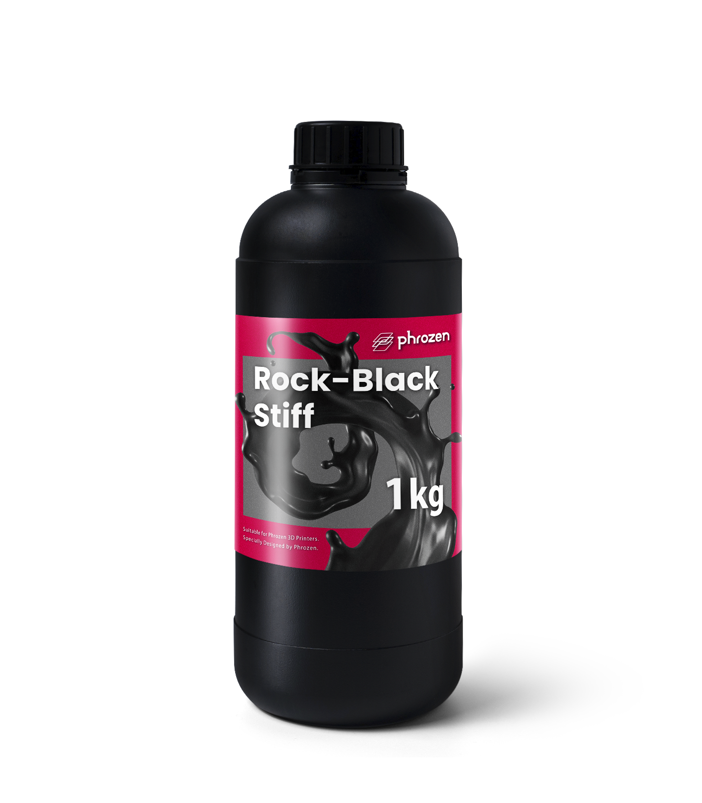 Dettaglio dell'etichetta della resina Phrozen Rock-Black Stiff da 1 kg