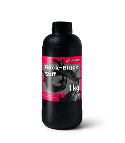 Dettaglio dell'etichetta della resina Phrozen Rock-Black Stiff da 1 kg