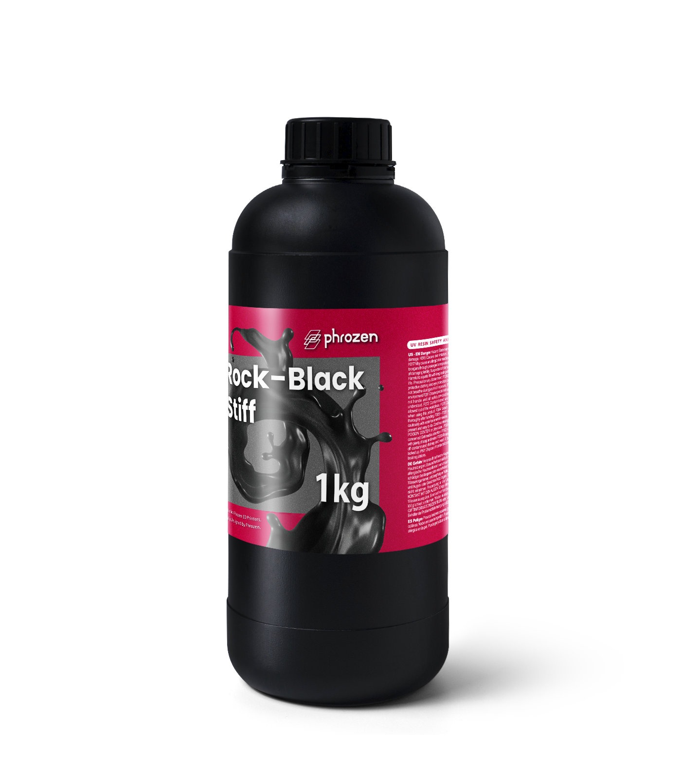 Flacone Phrozen Rock-Black Stiff da 1 kg in vista laterale