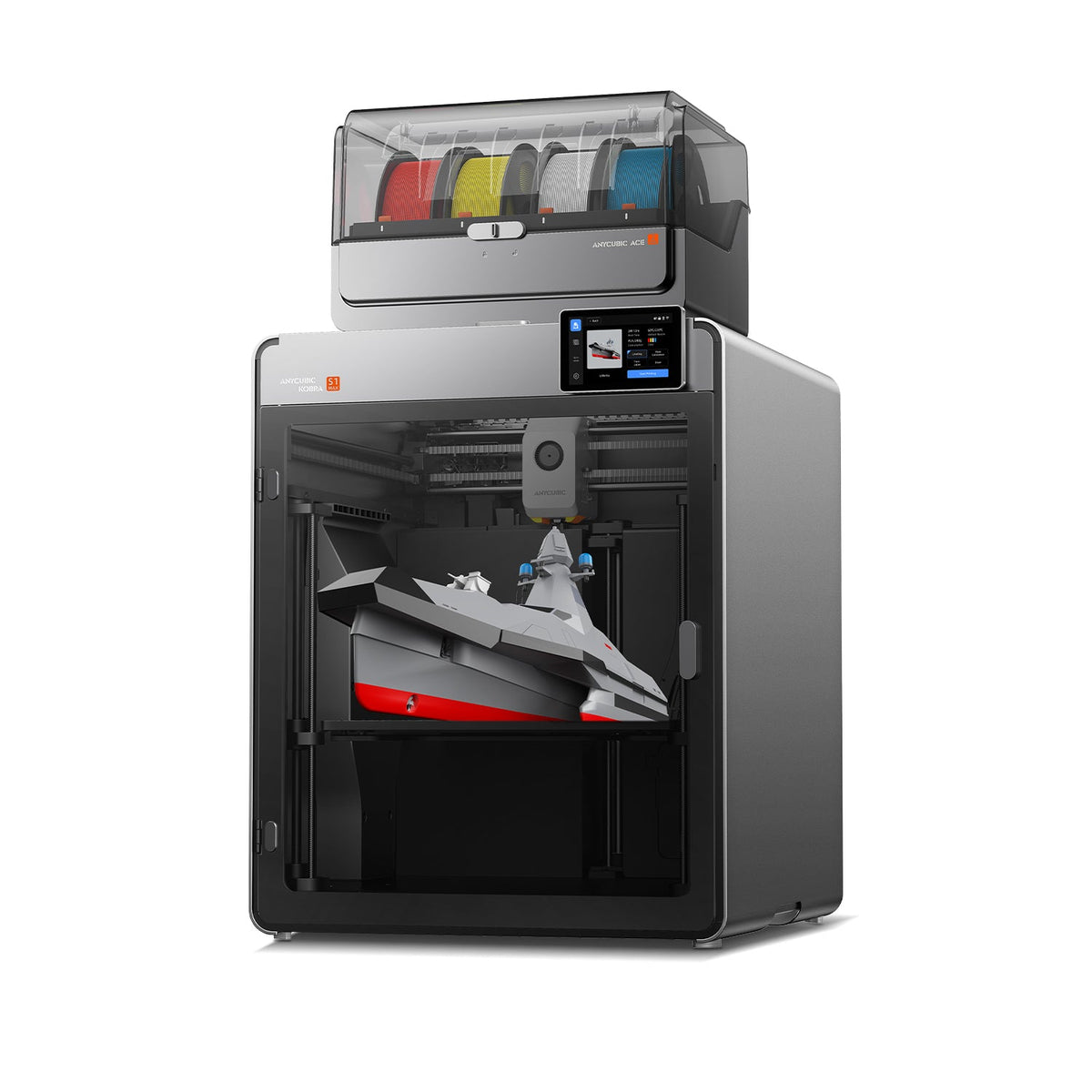 Anycubic Kobra S1 Max Combo con ACE 2 Pro, vista prospettica della stampante