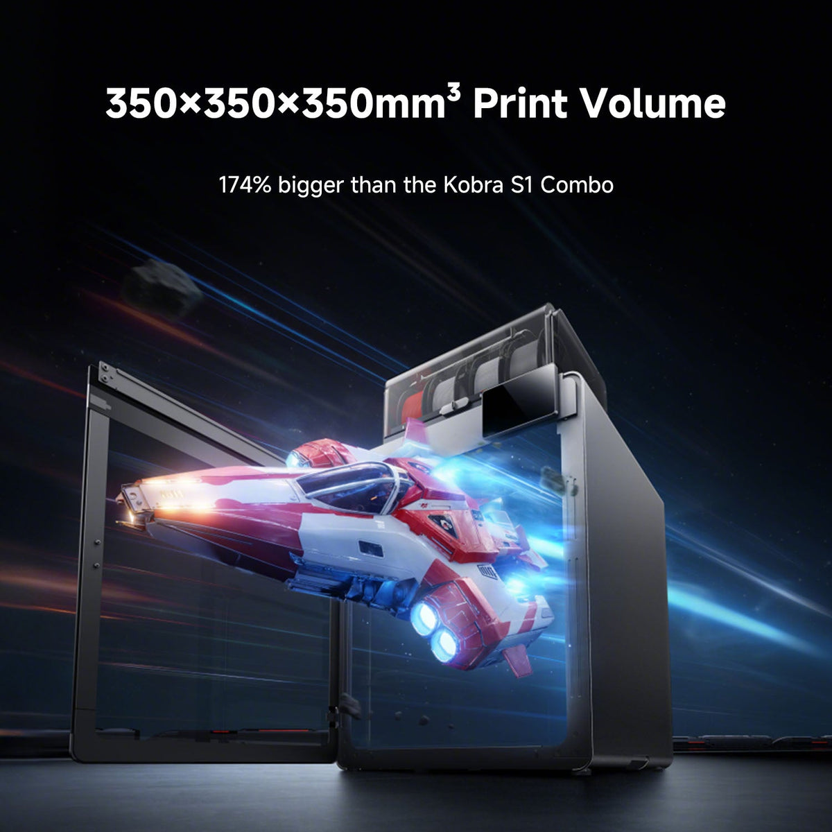 Anycubic Kobra S1 Max, volume cubico di stampa con lato da 350 mm