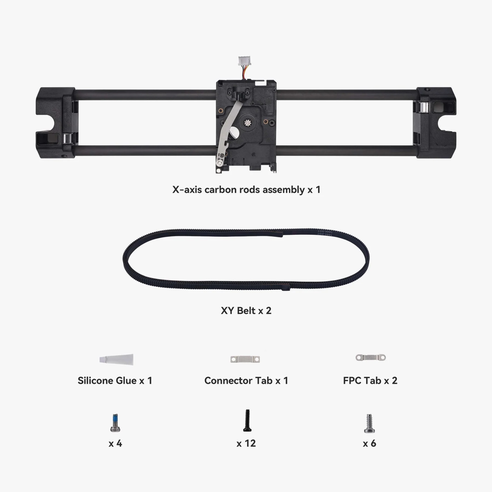 Bambu Lab X-Axis Carbon Rods Assembly FAC003 per P1 e X1