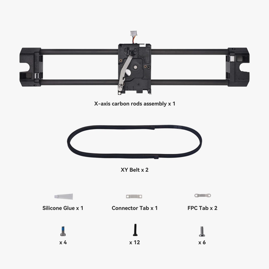 Bambu Lab X-Axis Carbon Rods Assembly FAC003 per P1 e X1