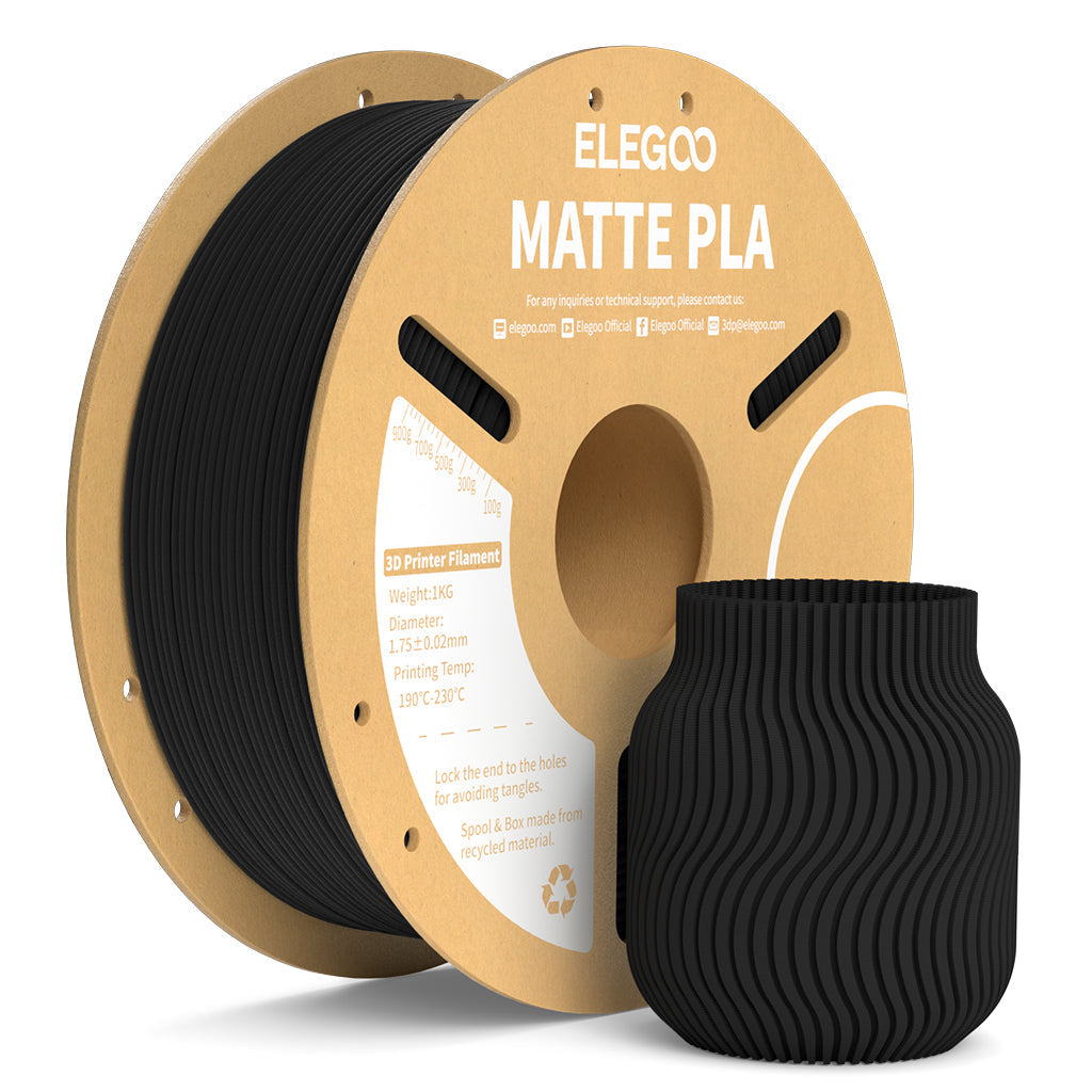 ELEGOO Matte PLA Matte Black, confezione da 1 kg