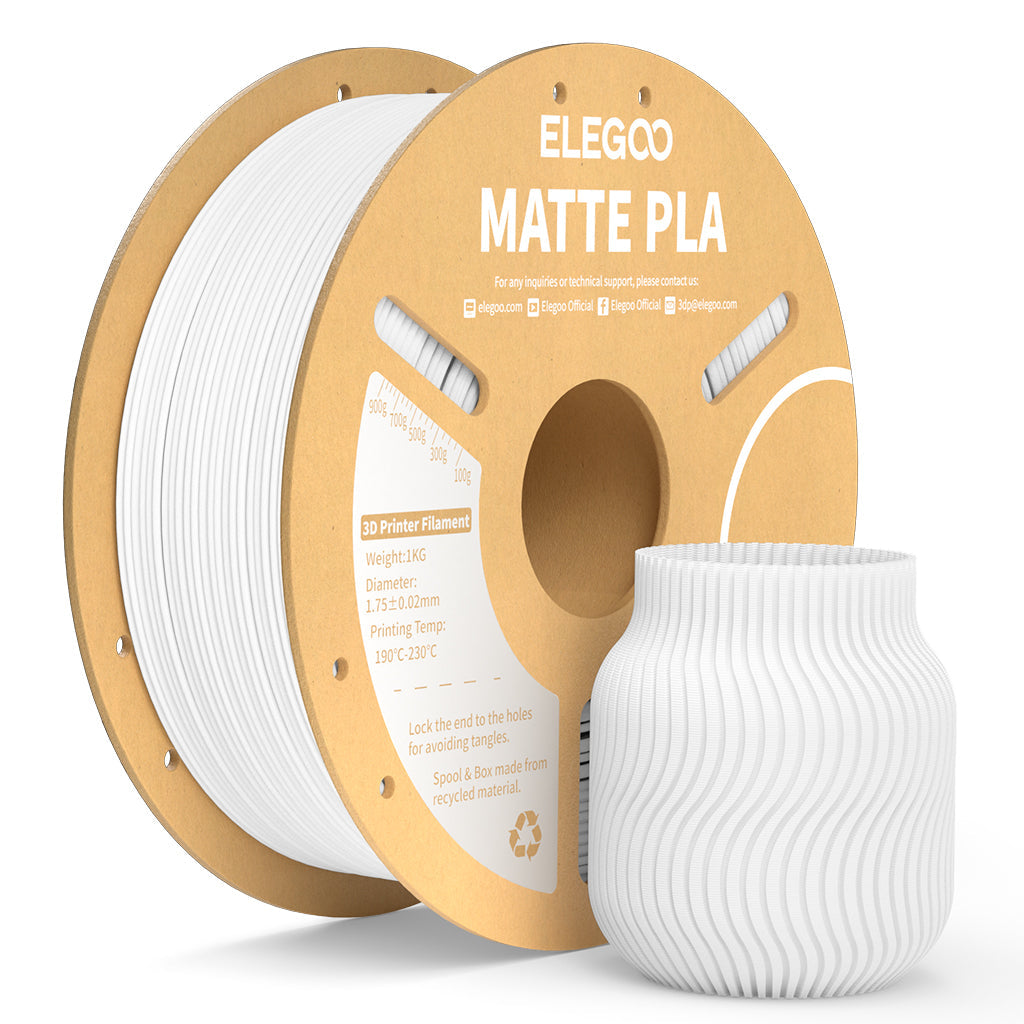 ELEGOO Matte PLA Matte White, confezione da 1 kg