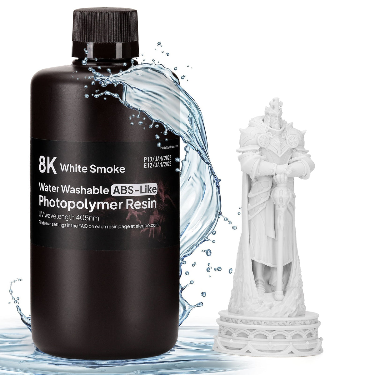 ELEGOO 8K Water Washable ABS-like White Smoke, confezione da 1 kg