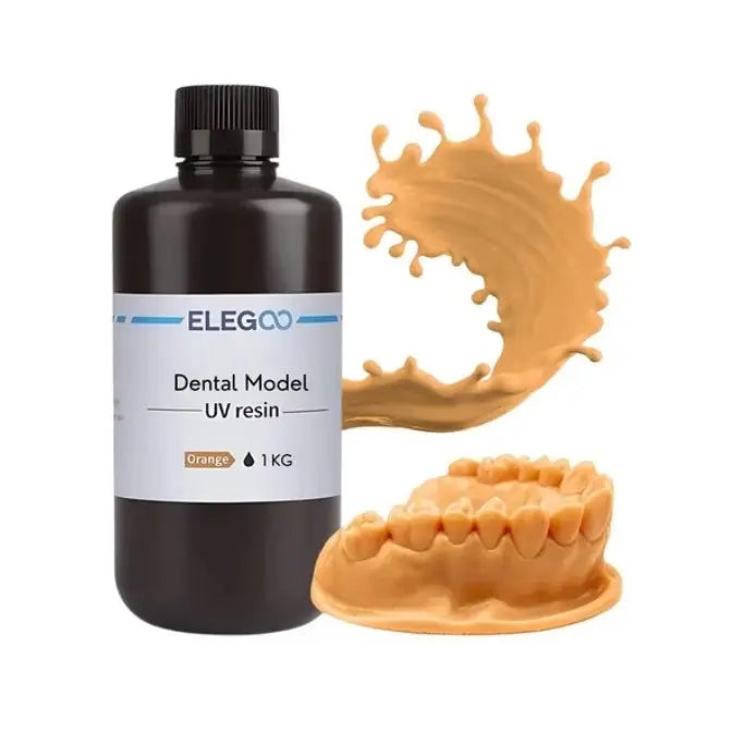 ELEGOO Dental Model UV Orange da 1 kg, bottiglia con modello dentale