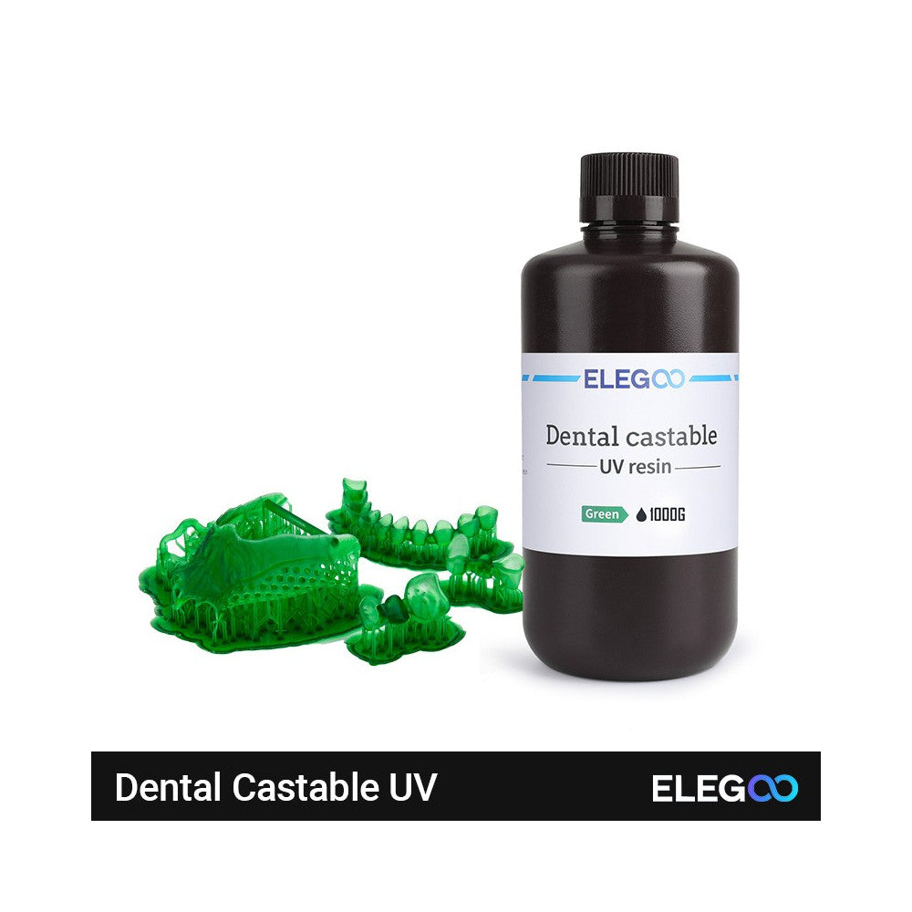 ELEGOO Dental Castable UV Green da 1 kg con strutture stampate