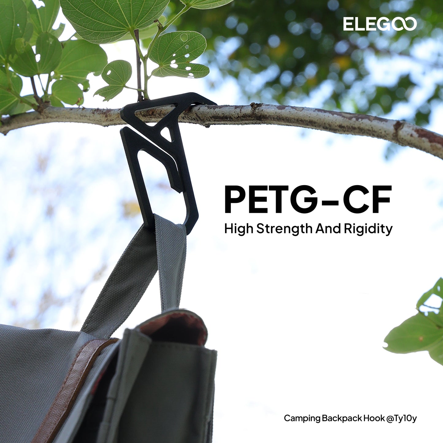 Filamento ELEGOO PETG-CF nero rinforzato con fibra di carbonio