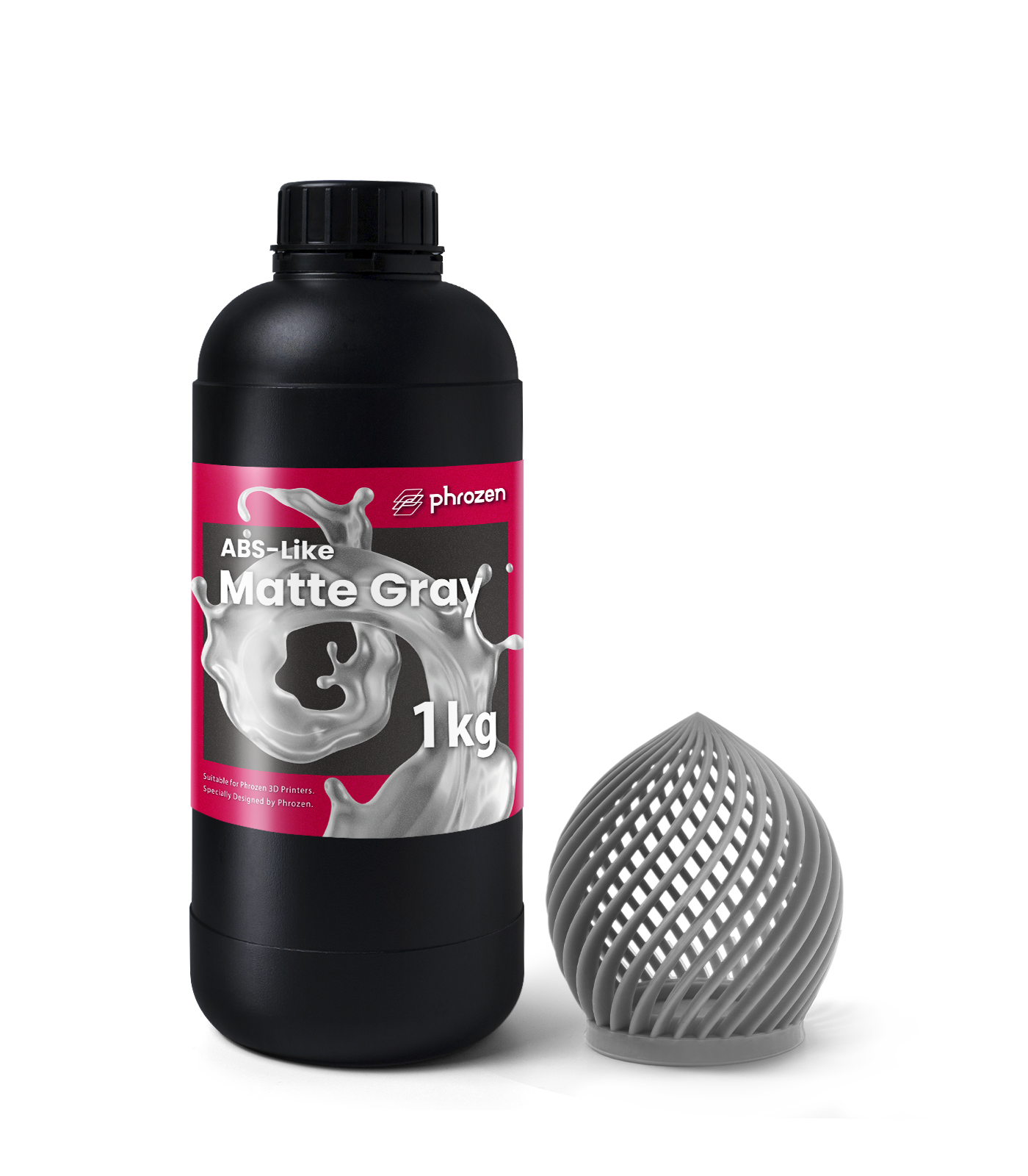 Resina Phrozen ABS-Like Matte Gray da 1 kg con campione stampato